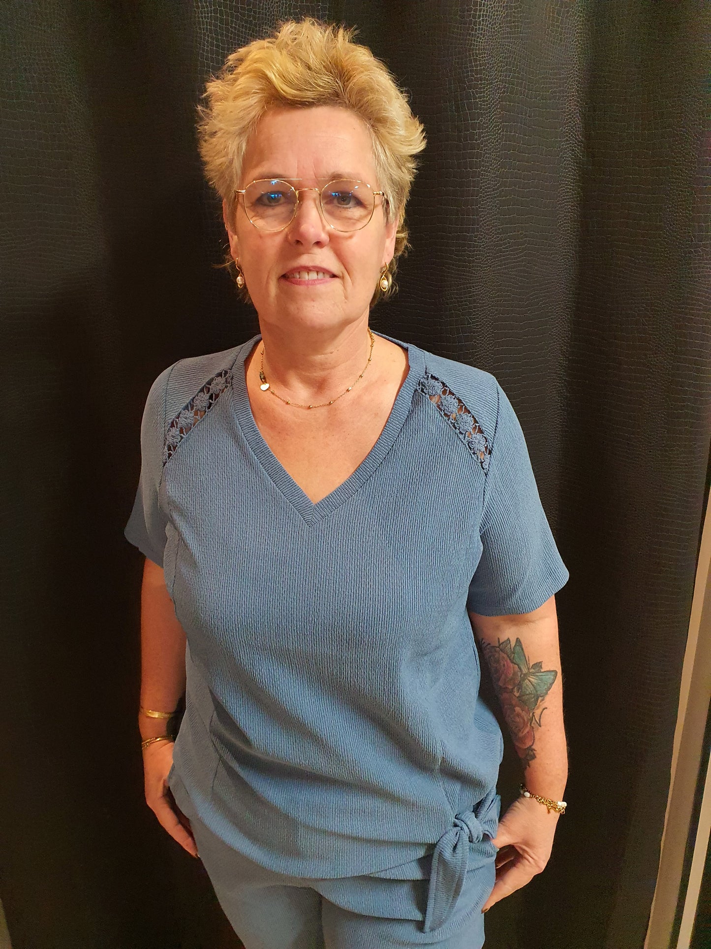 Blauw t-Shirt Jaya Exxcelent
