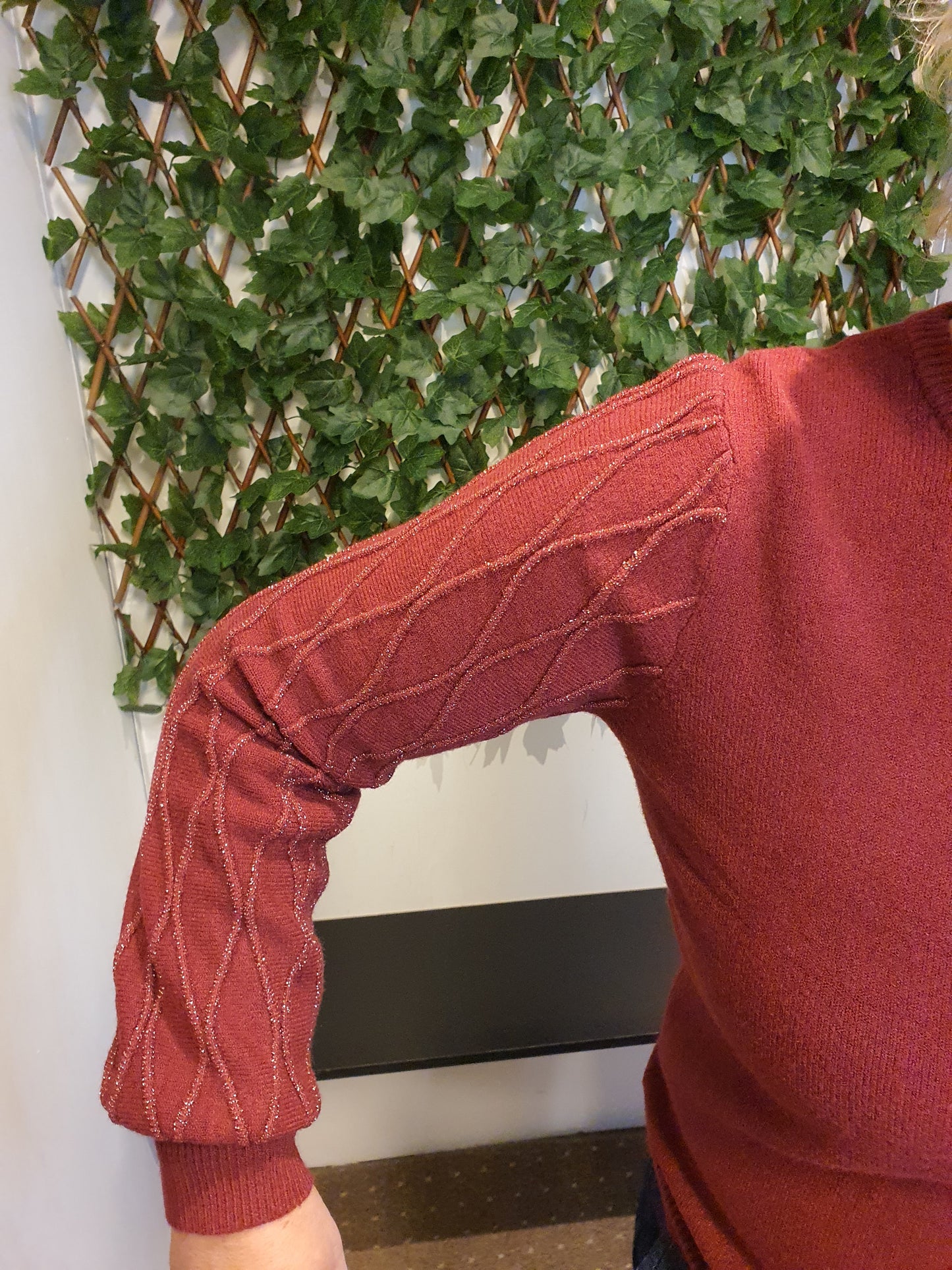 Trui met mouw met lurexdraadje