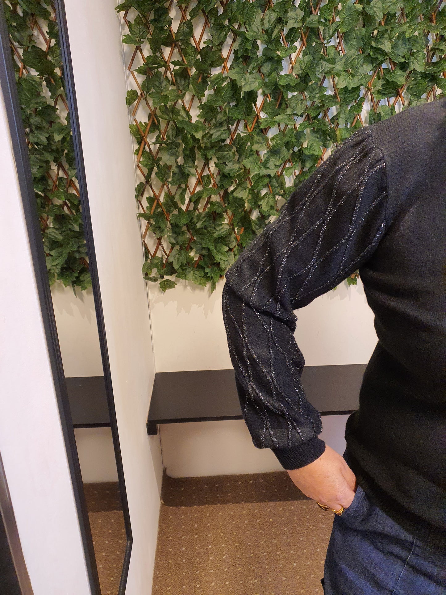 Trui met mouw met lurexdraadje