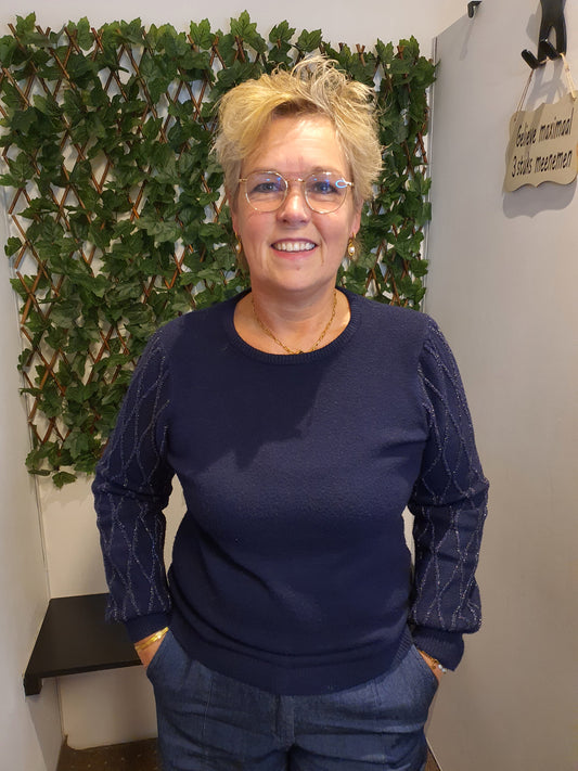 Trui met mouw en lurexdraadje