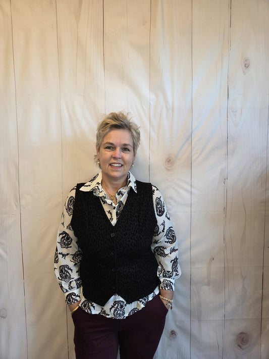 Giletje gedrukt met Velvet op druk