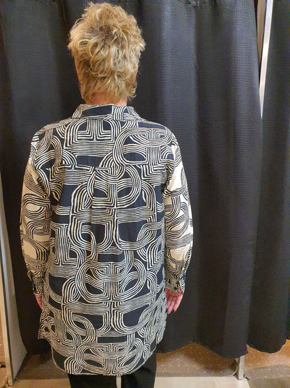 Gewerkte lange blouse Sally Exxcelent