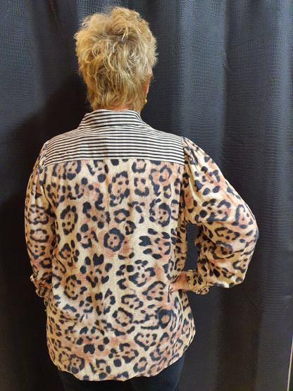 Panter blouse Ayla met streepjes Exxcelent