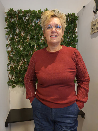 Trui met mouw met lurexdraadje