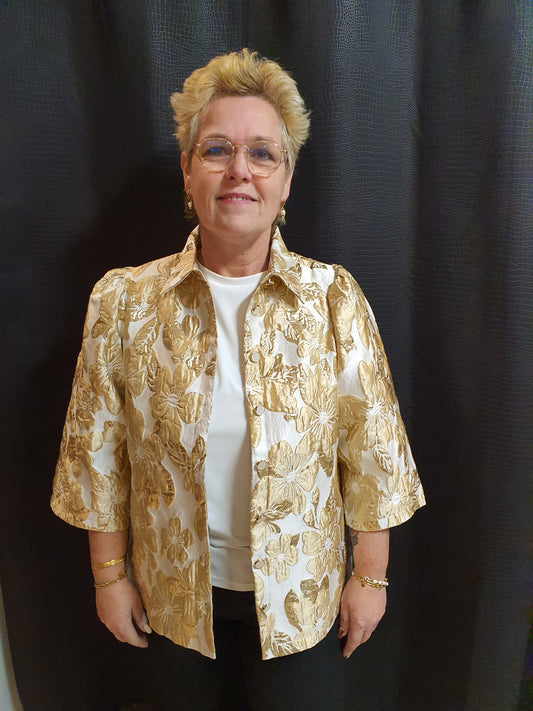 Jasje  kiranne zand/camel met bloemen Exxcelent